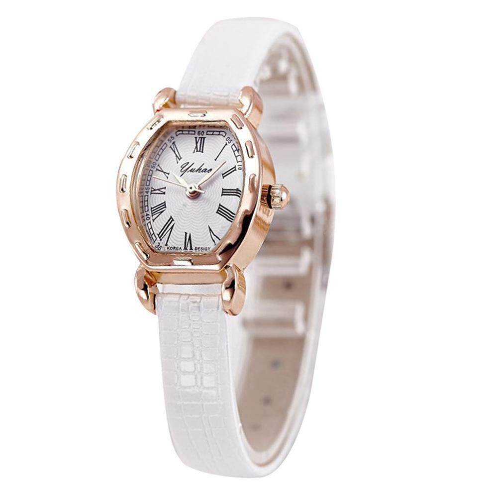 SK Telecom Women Elegant Retro Luxury Fashion Quartz Clock Leather Wrist Watches