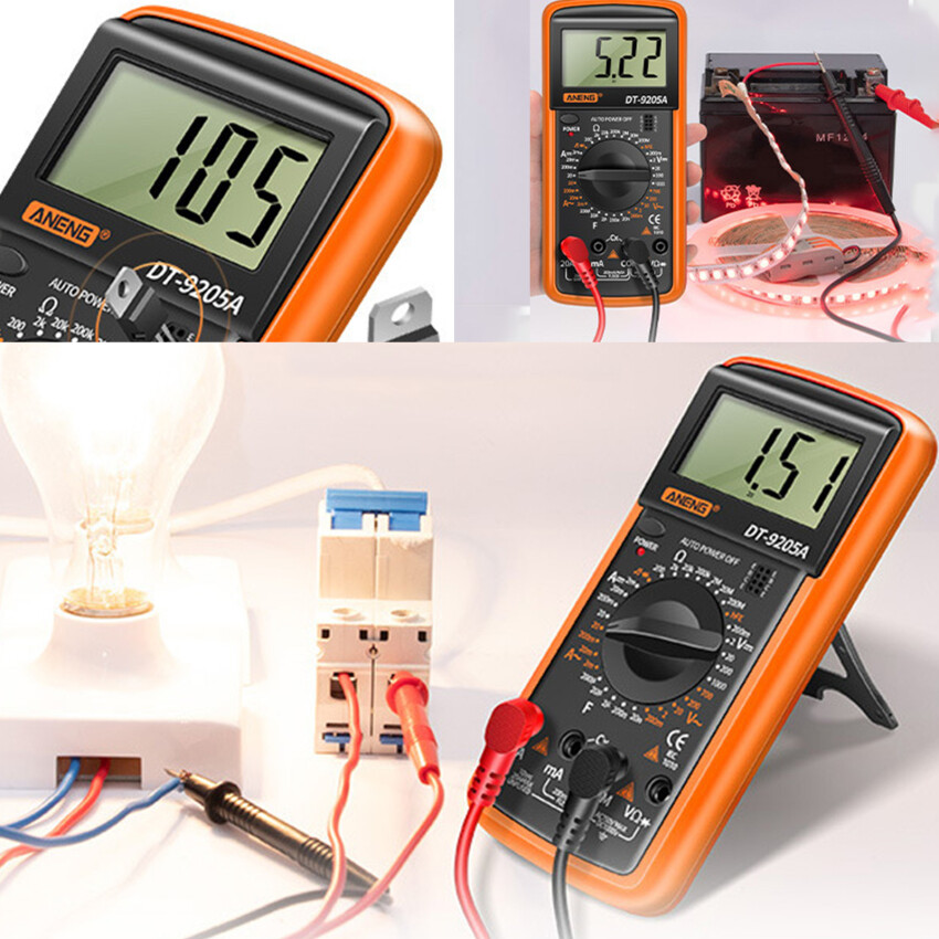 9205A Digital Multimeter Handheld High Precision Multimeter Electrician Test DC Voltage Ammeter Electrician Tool