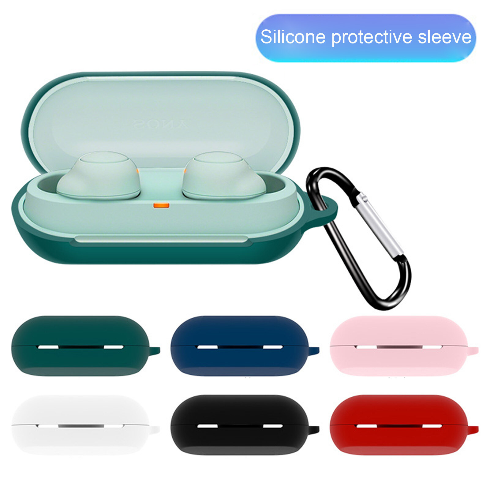 Earphone Case Portable Soft Silicone Wireless Bluetooth-compatible Earbuds Protective Cover for Sony WF-C500 Earphone Case High