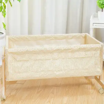 solid wood baby cradle