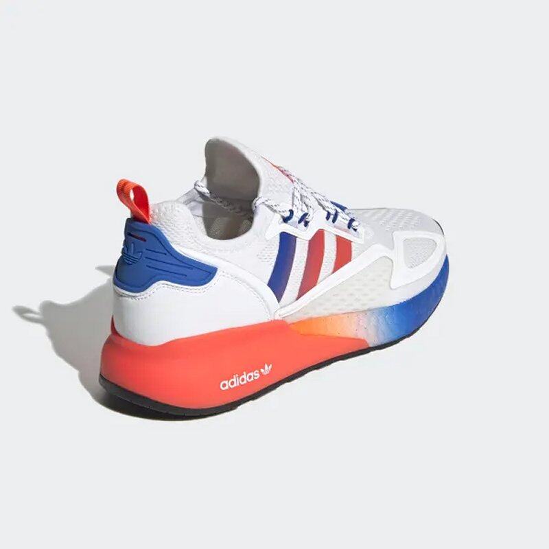 Adidas Originals ZX 2K Boost Shoes FV9996 White/Solar Red/Blue 