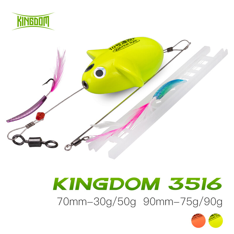 Kingdom fishing lure Sinking Floating Lures 70mm 90mm High Density ABS Foam Mouse Shape Balance Far Casting Artificial Bow Angle Hook Baits