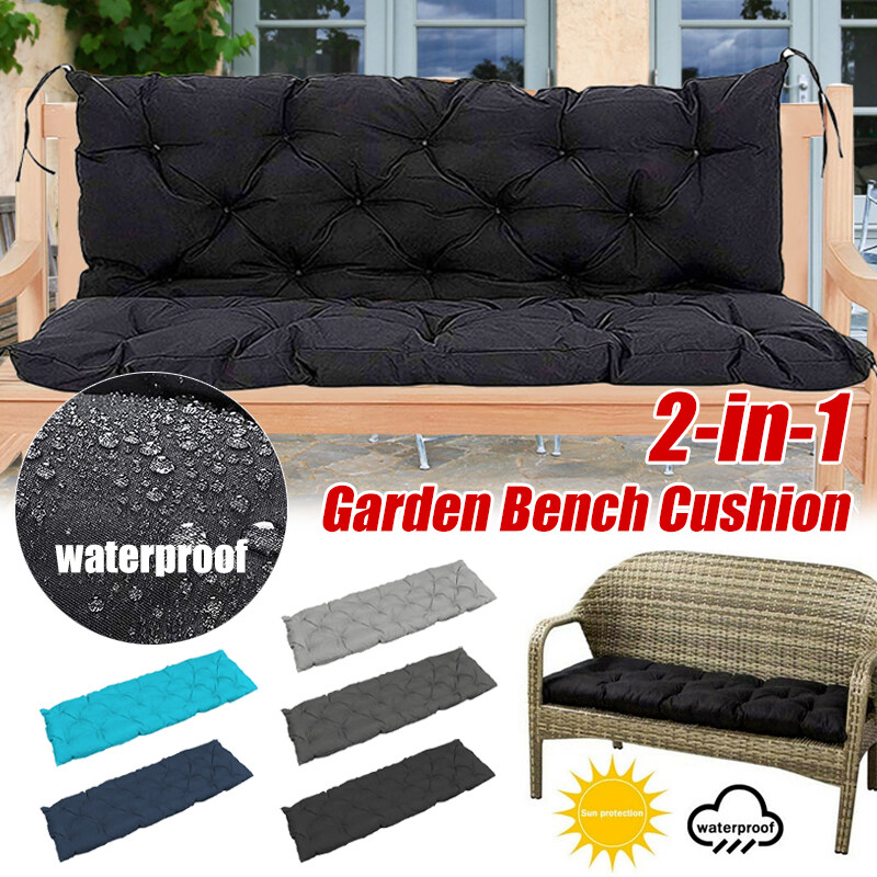 120X50X10ซม.2In1หนาผ้าฝ้าย Garden Bench กลับ AndSeat เบาะ2/3ที่นั่งพนักพิงกันน้ำระเบียงกลางแจ้งเบาะสำหรับเปลี่ยน Tatami เบาะยาว