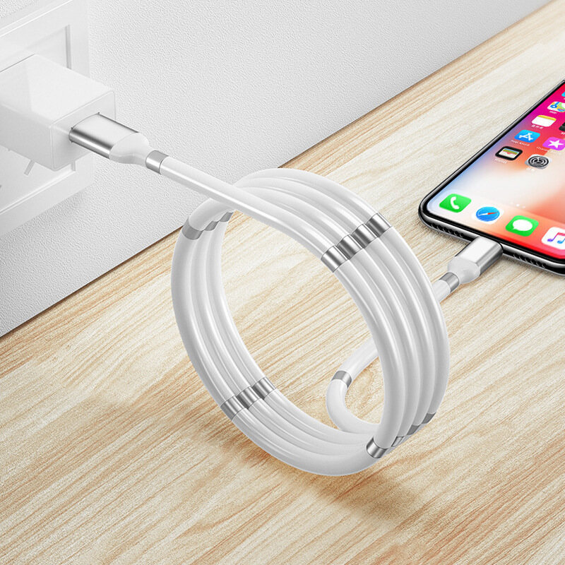 USB hấp thụ từ tính ma thuật Cáp dữ liệu sạc nhanh bền sạc cáp cho iPhone Android type-c