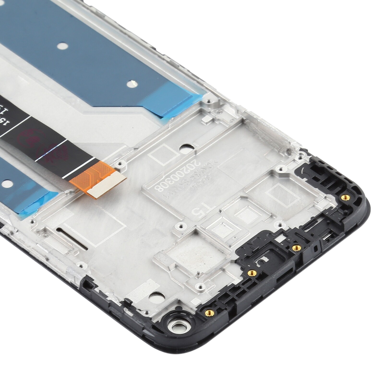 LCD Screen and Digitizer Full Assembly With Frame for LG Q61(Black)