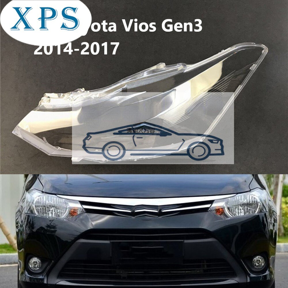 Xps Replacement Headlight Lens headlamp cover lens for Toyota Vios Gen3 2014 2015 2016 2017 orignal quality