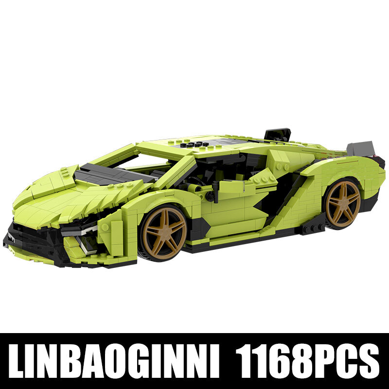 แม่พิมพ์ KING MOC รถ Lamborghini Car โมเดลชุดบล็อกตัวต่อของเล่นเด็ก DIY ของขวัญคริสต์มาสวันเกิดขั้นสูงสำหรับ Hobbyist สะสม