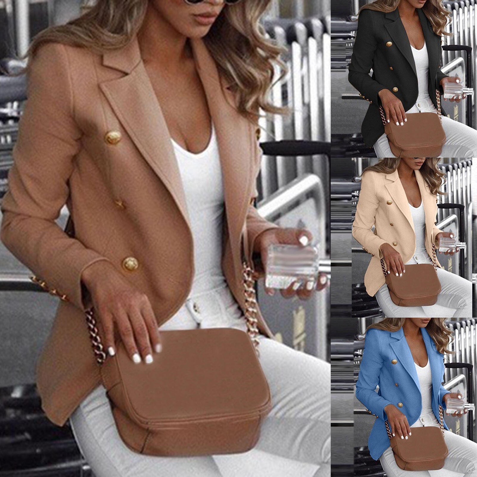 Áo Blazer Nữ Áo Blazer dài tay áo blazer cotton hai hàng cúc