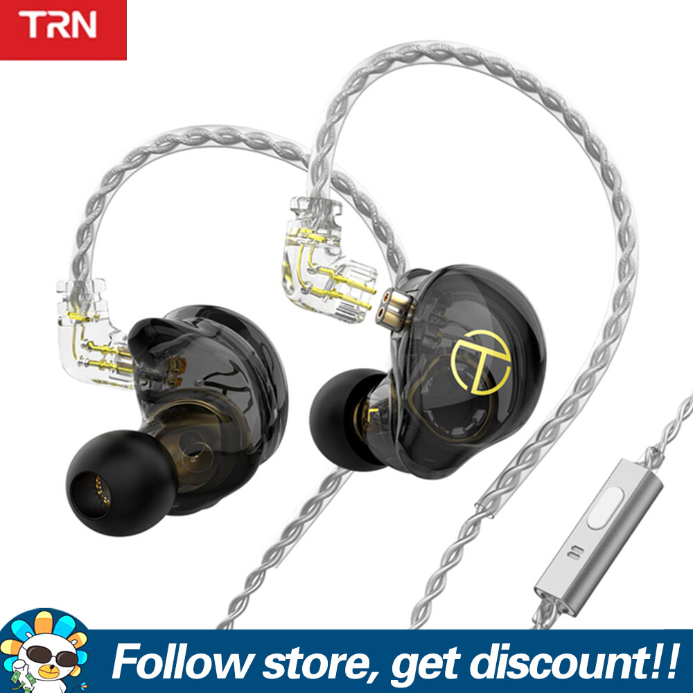 TRN ST2 1DD 1BA Earphones Hybrid HiFi Bass Earbuds Noise Cancelling Headset Dual Magnet Dynamic Balanced Armature Gaming Headphones Sports Lossless Music Wired Earphone 2PIN Detachable In-ear Monitors For IOS Android Smartphones Tablet Laptops Computers