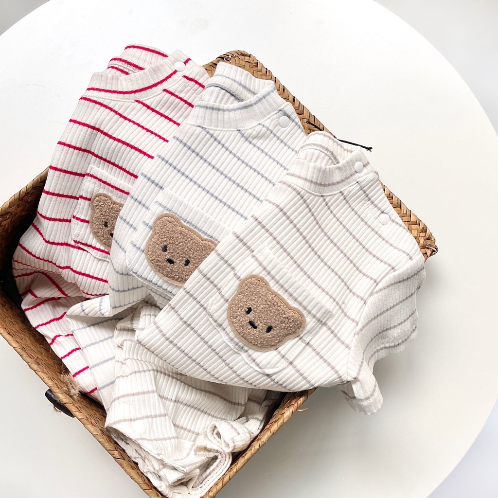 Summer Baby Short Sleeve Bodysuit Stripe Three color Baby Pullover Romper Thin Newborn Jumpsuit