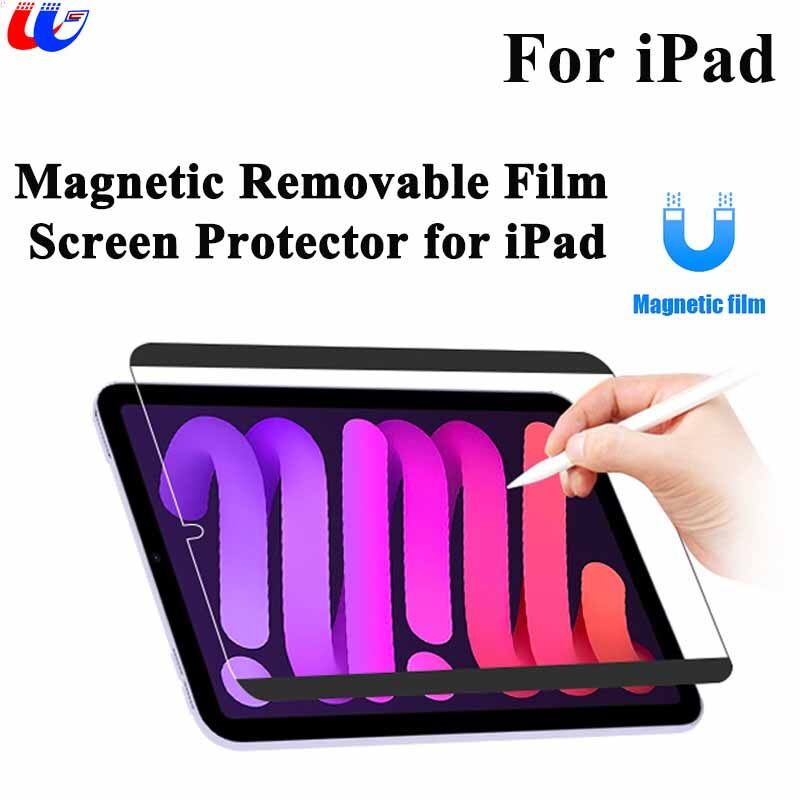 Magnetic detachable paper like pet film for ipad mini 6 2021 8.3 inch mini 5 mini 4 apple ipad pro 12.9 " 10.5" 9.7" apple ipad air removable magnetic attraction screen protector flim