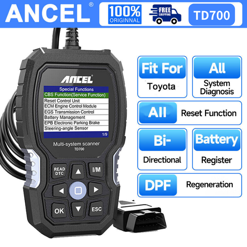Ancel TD700 All System OBD2 Scanner Diagnostic Tool W/ TPMS DPF Oil Reset For Toyota