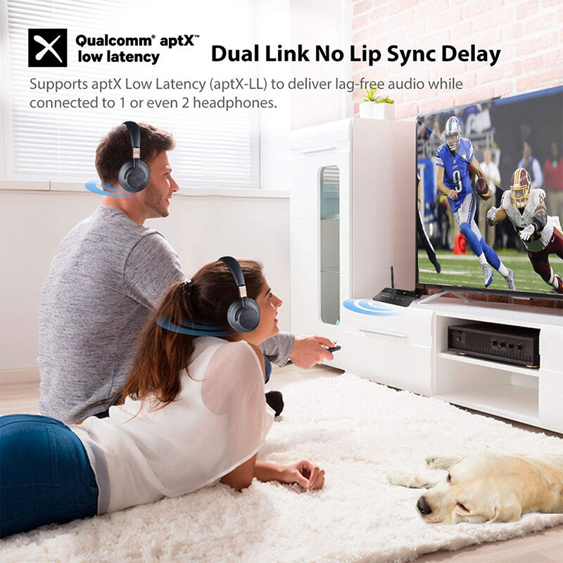 VAORLO Bộ Thu Phát Âm Thanh Bluetooth 5.0 CSR 80M Bypass Aptx LL Bộ Chuyển Đổi Không Dây Tầm Xa Độ Trễ Thấp RCA AUX 3.5Mm Cho Máy Tính Xe Hơi T V