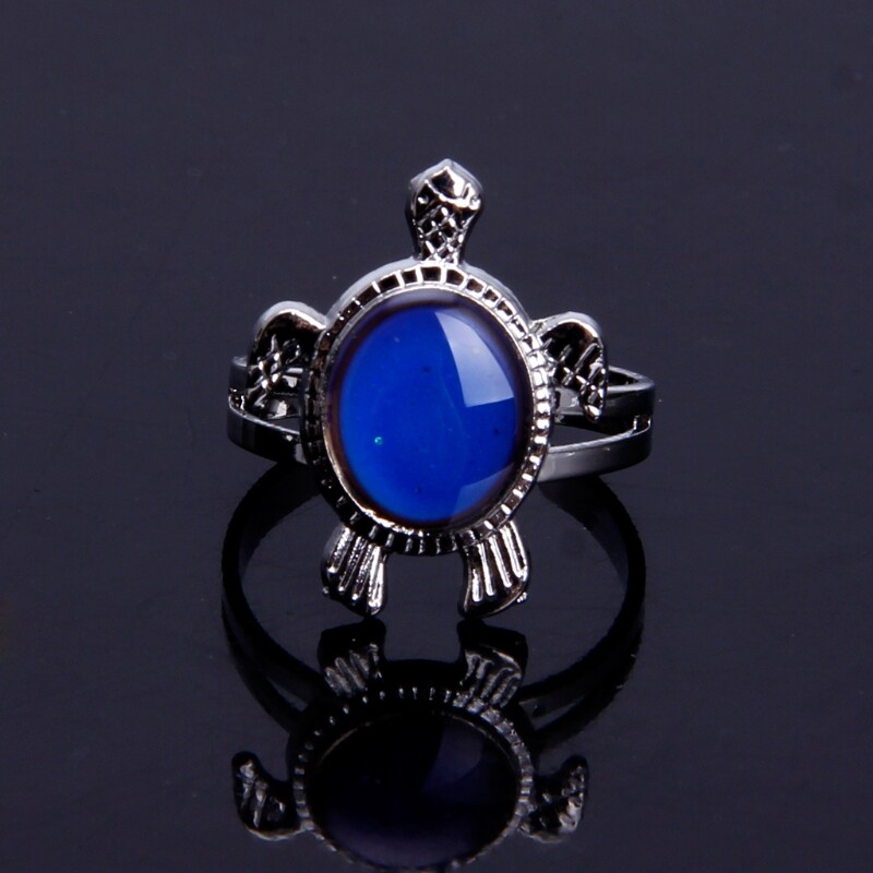 Trendy Emotion Feeling Temperature Rings Magic for Turtle Color Change Mood Ring Adjustable Gift for Male Female