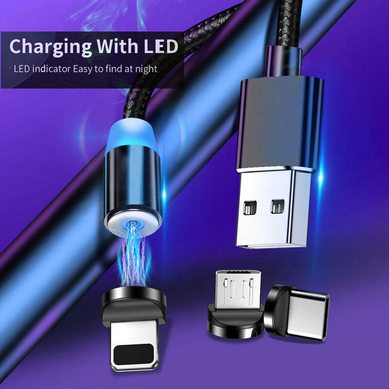 AKABEILA 2.4A Magnetic USB Cable Fast Charging Type C Cable Magnet Charger Data Charge Micro USB Type C Iphone Cable Mobile Phone Cable USB Cord