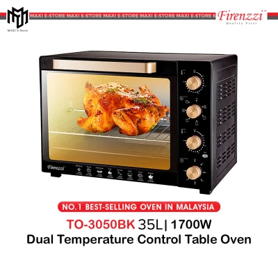 Firenzzi TO-3035 BK Professional Electric Table Baking Grill Oven 35L Separate Temperature Control - TO3035BK