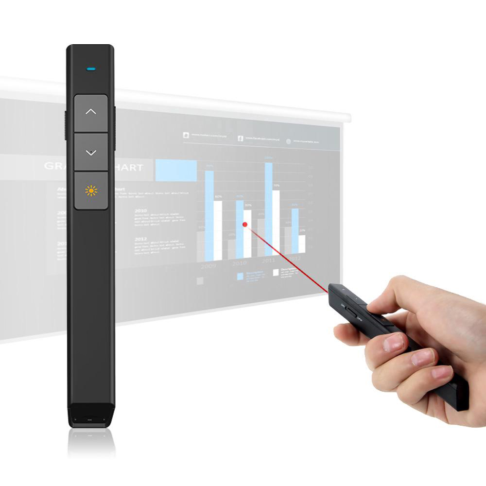 Kebidumei Con Trỏ Laser USB Không Dây 2.4GHz Bút Lật PPT Thuyết Trình Powerpoint Bút Bấm Trình Bày Điều Khiển Từ Xa Cho Giáo Viên Giảng Viên Giáo Sư