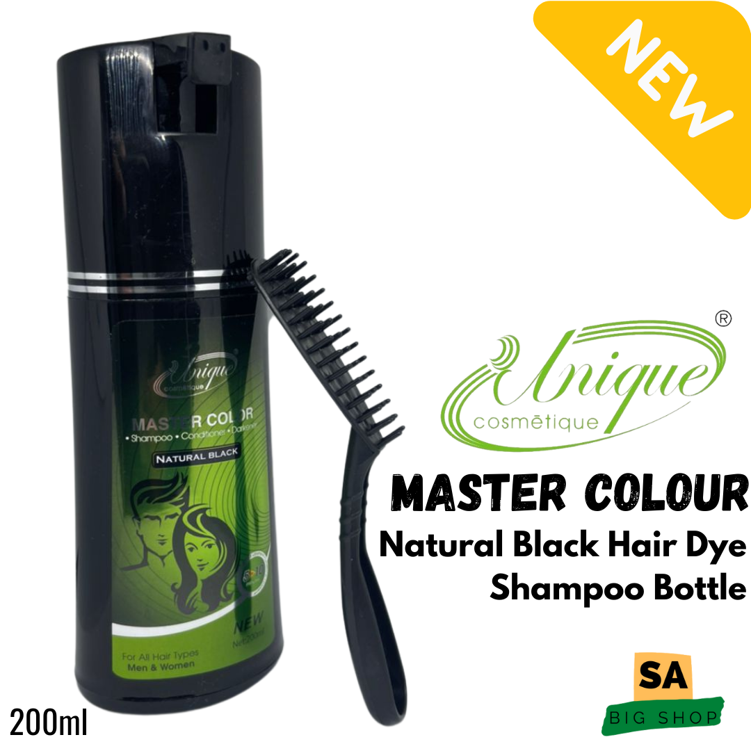 Unique Master Colour (Shampoo,Conditioner, Darkner) Natural Black Hair  Colour 200ml Bottle (Hair Dye Shampoo) Expiry 15/09/2024 | Lazada