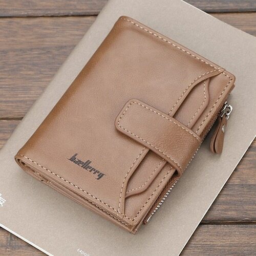 【Ready stocked】men's brand Wallet leather men wallets purse short male clutch leather wallet mens money bag quality guarantee Vintage Men Leather Brand Luxury Wallet Short Slim Male Purses Money Clip Credit Card