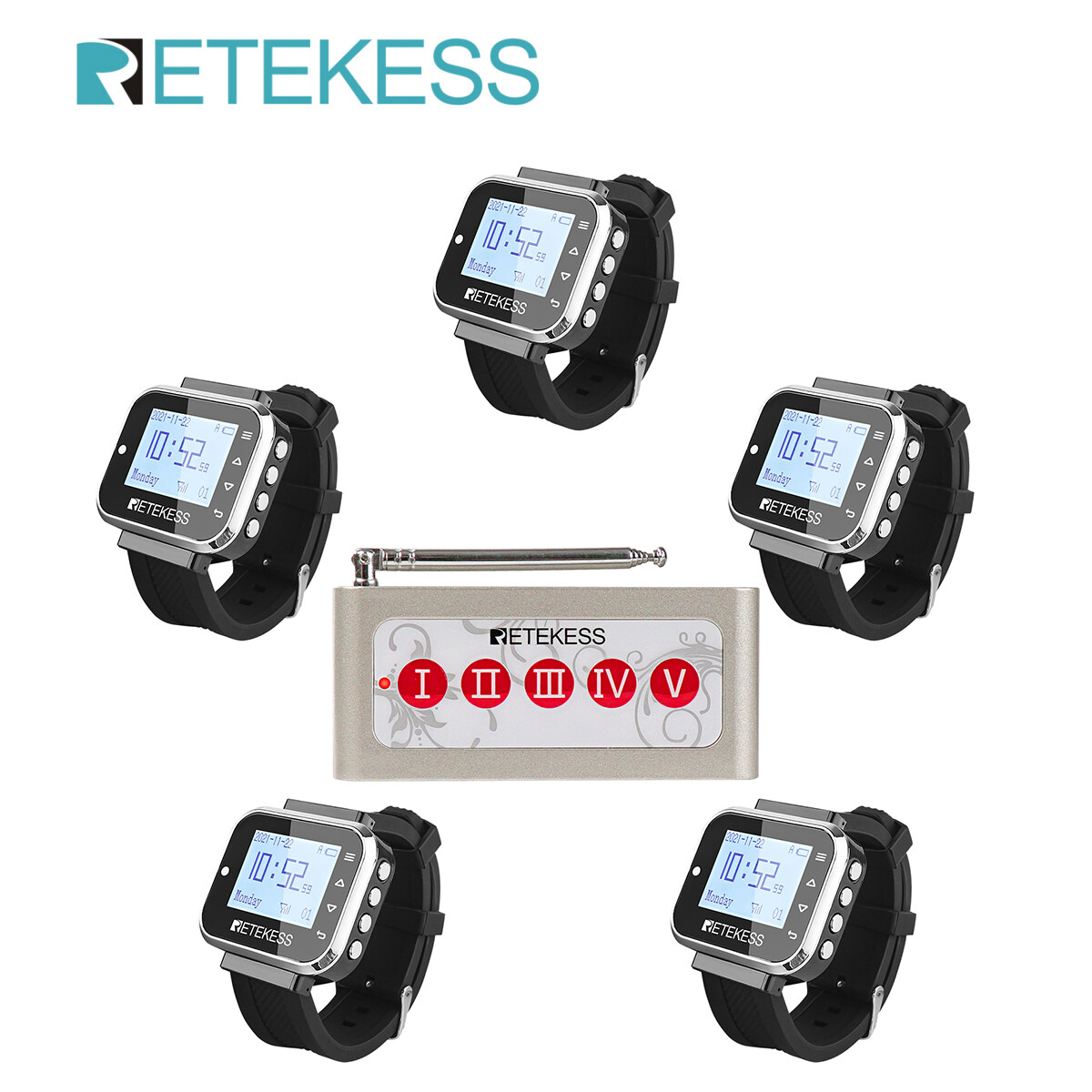Retekess TD110 Restaurant Pager System,Wireless Calling System,Timing ...