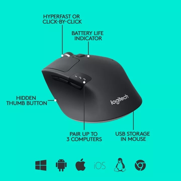 Logitech Chuột Bluetooth Không Dây M720 Cho PC MAC