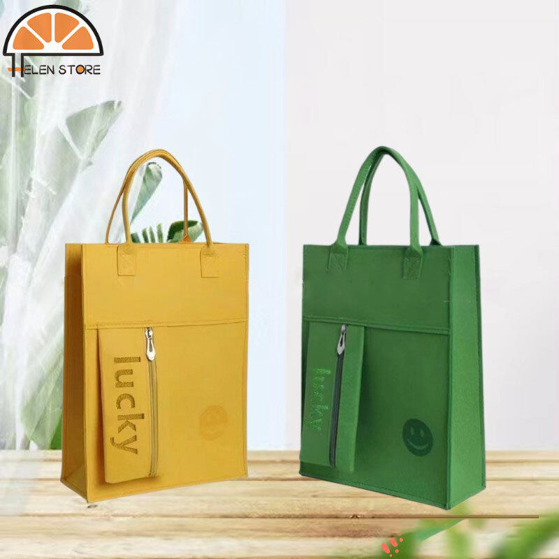 HS Large-capacity tutoring bag for students, felt learning bag for primary and middle school students, file bag, handbag, children's schoolbag