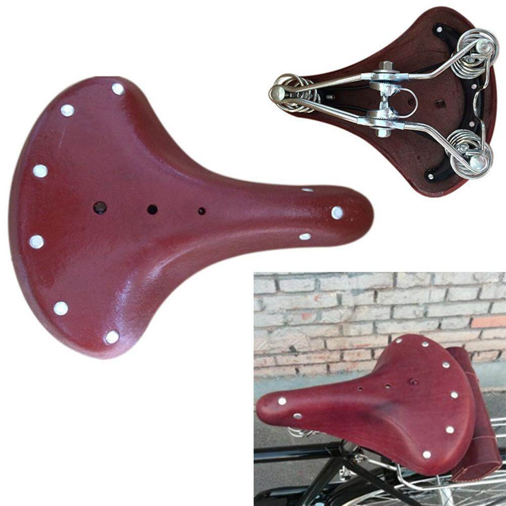 Honrane Vintage Faux Leather MTB Road Bike Bicycle Cycling Spring Saddle Seat Cushion