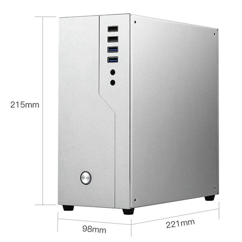 Mini ITX Computer Case All Aluminum Soft HTPC Office Single Slot PCIE Desktop Case