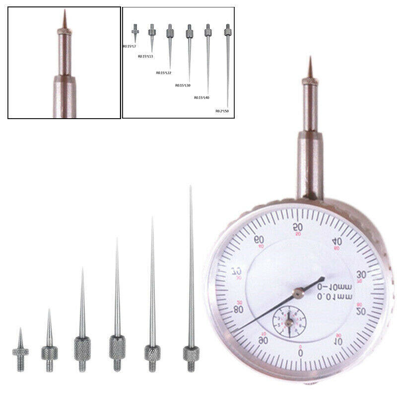 Comforhome 6Pcs DIY Dial Digital Test Indicator Contact Point Stem Rod Depth Gauge Measure