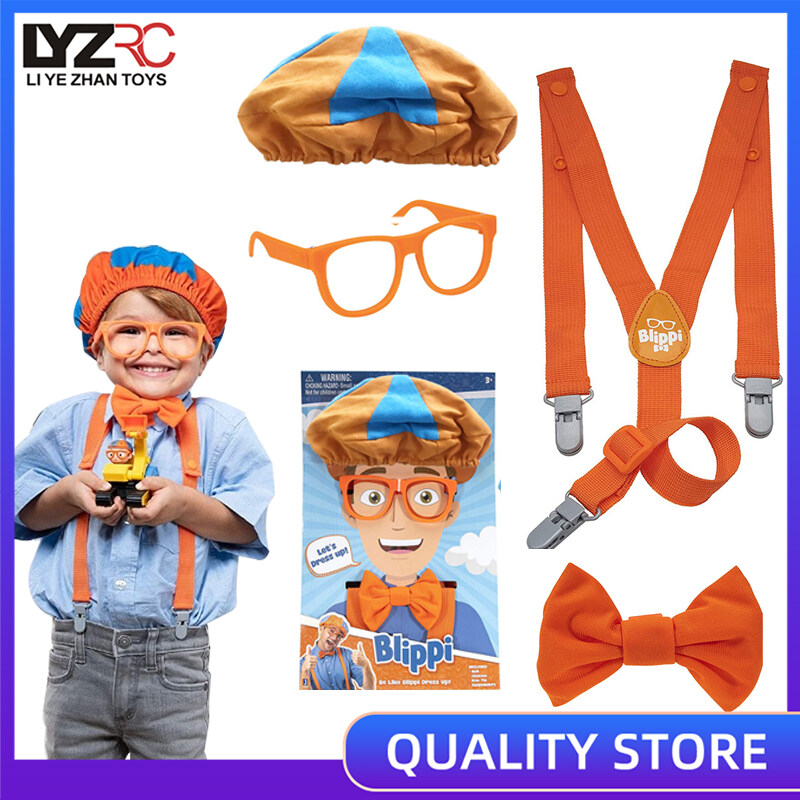 LYZRC Blippi Dress Up Set Includes Hat Glasses Bowtie and Suspenders ...