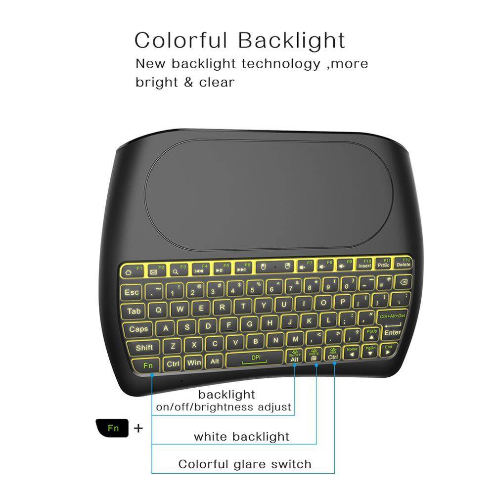 D8 2.4G Wireless Mini Keyboard Air Mouse Touchpad Controller w/Backlight