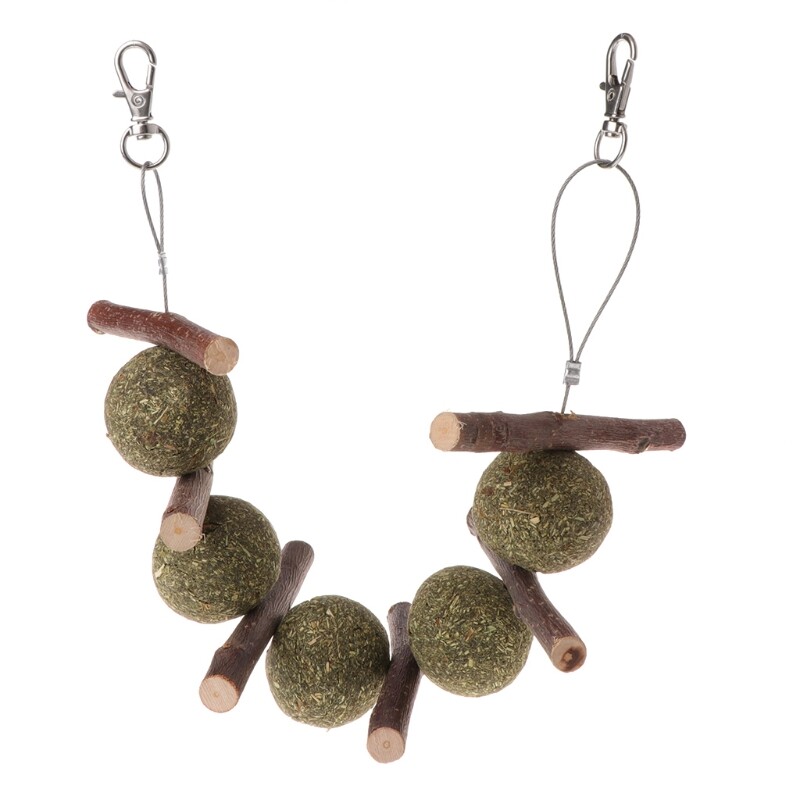 HOT SALE Pet Teeth Grinding Toys Hamster Rabbit Tree Branch Grass Ball Hanging Cage