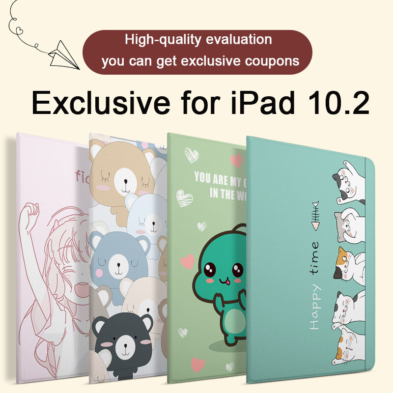 ZOYU vỏ iPad cho trường hợp hoạt hình dễ thương iPad 7th August 9 2020 iPad mini 1 2 3 4 5 Ốp lưng iPad Air 3 Pro 10.5 Rebound Slim Smart Case có chế độ ngủ / đánh thức tự động [Chế độ xem / đánh máy]