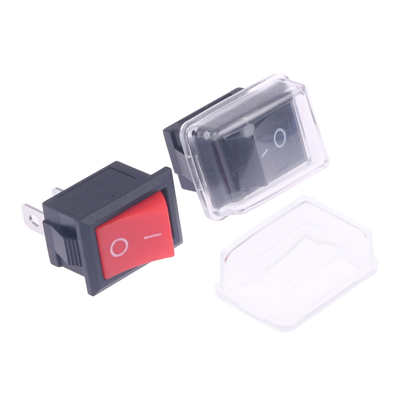 Amazing Boxe 5Pcs Push Button Mini Switch 2Pin On/Off Rocker Switch with waterproof cover