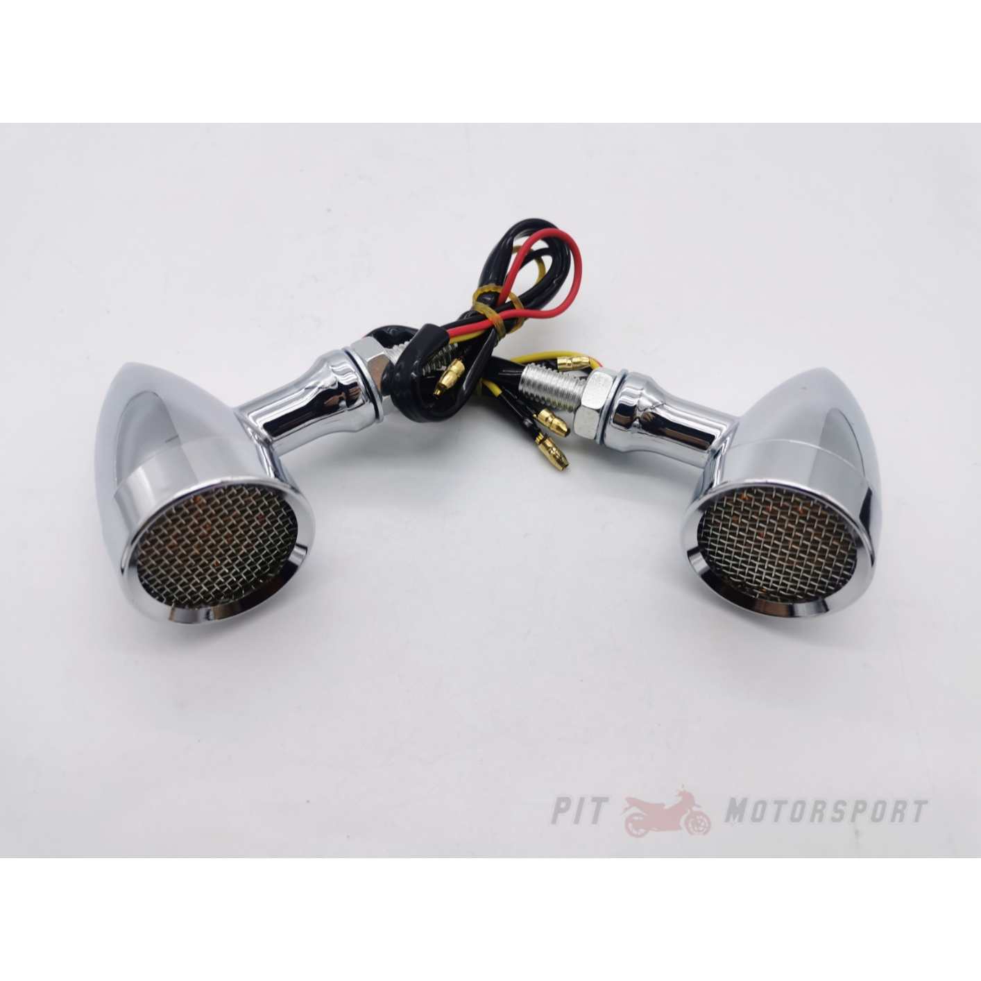 TWOM 4X Motorcycle Turn Signal Indicator Lights – Chrome Halogen For Harley Chopper Bobber Cafe Racer