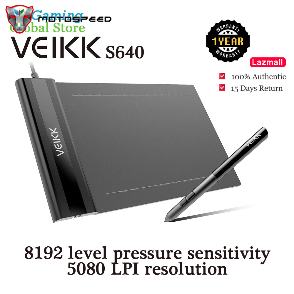 VEIKK S640 Digital Graphics Drawing Tablet 6*4 inch Pen Tablet with 8192 Levels Pressure Passive Pen 5080 LPI One-Touch Eraser Hand Painted Tablet