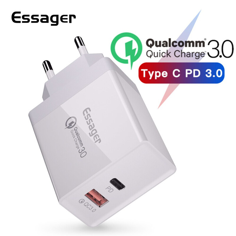 Giá Laztech Essager 36W Sạc Nhanh Phích Cắm EU 3.0 USB Sạc QC3.0 QC Loại C PD Cắm Turbo Sạc Nhanh điện Thoại Di Động Thông Minh Điện Thoại Sạc Tường