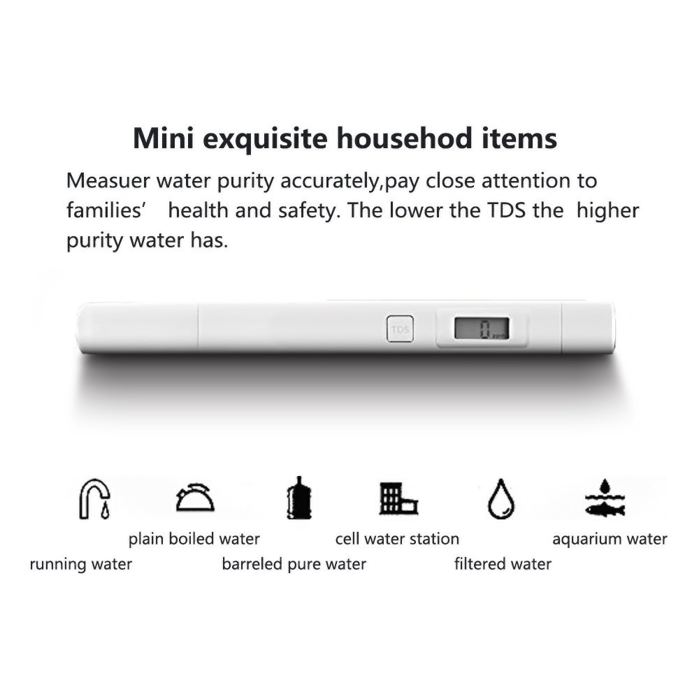 Cảm Biến Thông Minh Bút Đo TDS Chuyên Nghiệp Cầm Tay Xiaomi Bút Phát Hiện Bộ Lọc Nước Kỹ Thuật Số Máy Kiểm Tra Bỏ Túi Độ Tinh Khiết Chất Lượng Đo Lường Chống Nước IPX6