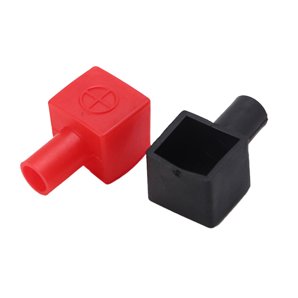 Janedream 2 cái thiết bị đầu cuối ắc quy xe xe máy hình vuông thông dụng bọc chân nội thất bằng cao su thiết bị đầu cuối ắc quy lớp áo bảo vệ vỏ cực dương âm