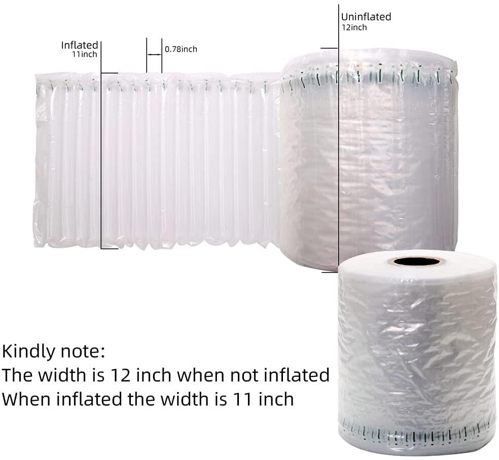 FVIEXE 13.7 Inch X 164 Feet Bubble Cushioning Wrap Roll, Large Bubble Air Bubbles For Shipping Moving Delivering With Air Pump, Inflatable Air Column Packaging Bubble Bag Wine Bottle Protector