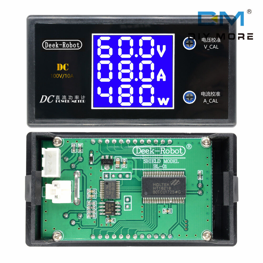 DIYMORE DC 100V 10A 1000W LCD Digital Voltmeter Ammeter Voltage Current Volt Power Meter Volt Detector Tester Monitor 12V 24V 36V