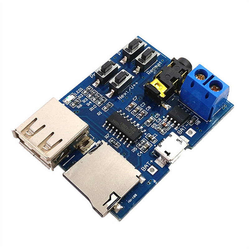 Mp3 nondestructive decoder board Built-in amplifier mp3 module mp3 decoder TF card U disk decoding player