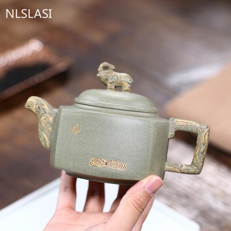 Yixing Boutique Handmade Tea Pot Good Luck Purple Clay Teapot Raw Ore