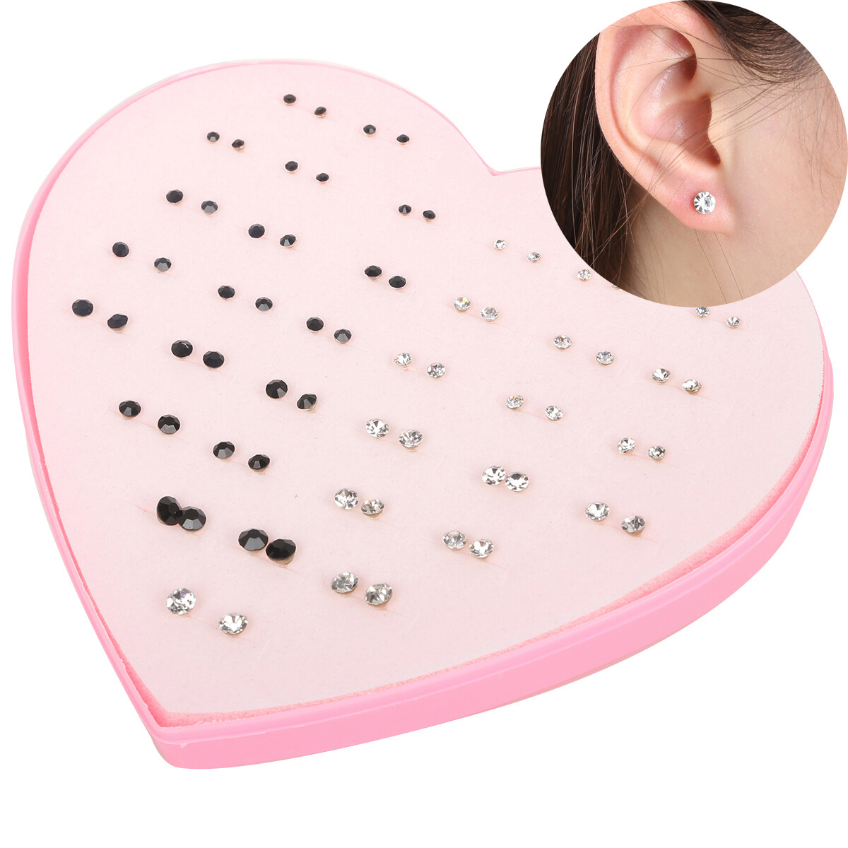 36 Pairs Pack Set Mixed Stud Earrings Korean Style Creative Cartoon Animal Heart Flower Bow Cat Cute Earrings Jewelry For Girls