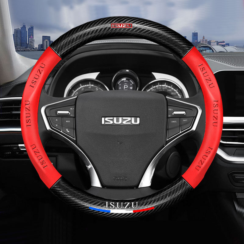 Suitable for ISUZU steering wheel cover, leather ISUZU DMAX MUX carbon fiber grip cover