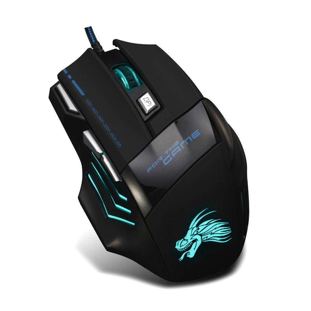 Chuột Chơi Game Đèn Nền 7 Màu, Chuột Chơi Game PC Quang Có Dây Điều Chỉnh DPI