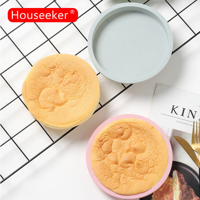 Houseeker 6 Inch Silicone Cake Mold Party Birthday Cake Tray Round Heart Baking Pan Pastry Kitchen Tools