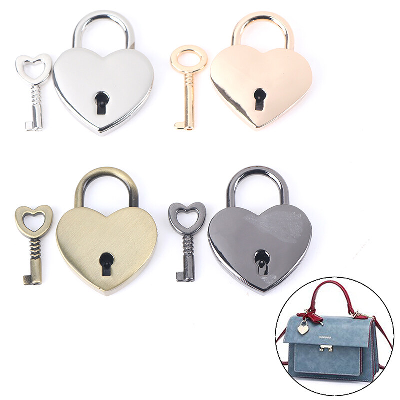 【Reday Stock】Heart Shape Vintage Metal Mini Padlock Bag Suitcase