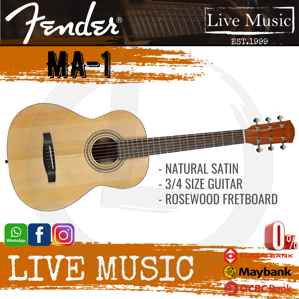 Fender MA1 3/4 Acoustic Guitar (MA1/MA 1) Lazada
