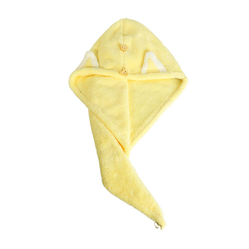 Fypo Cute Hair Dry Towel Cap Soft and Strong Absorbent Cartoon Microfiber Hair Turban Quick Hair Dryer Women Girls Bathroom Towel Head Wrap Bathing Tools Quick Dry Hair Hat Cap